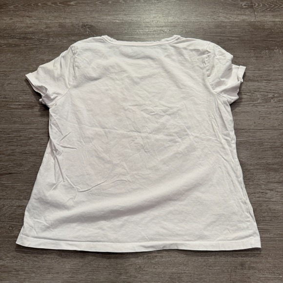 Tommy Hilfiger Shirt Womens Large White American Flag Spellout Logo Casual Adult - Picture 6 of 8